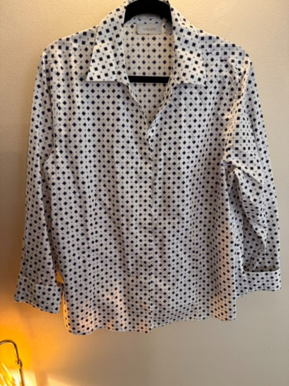 Chicos blouse geometric diamond pattern